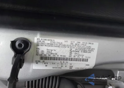 2012 Ford Focus Se из США, поврежденный, VIN 1FAHP3F29CL353872